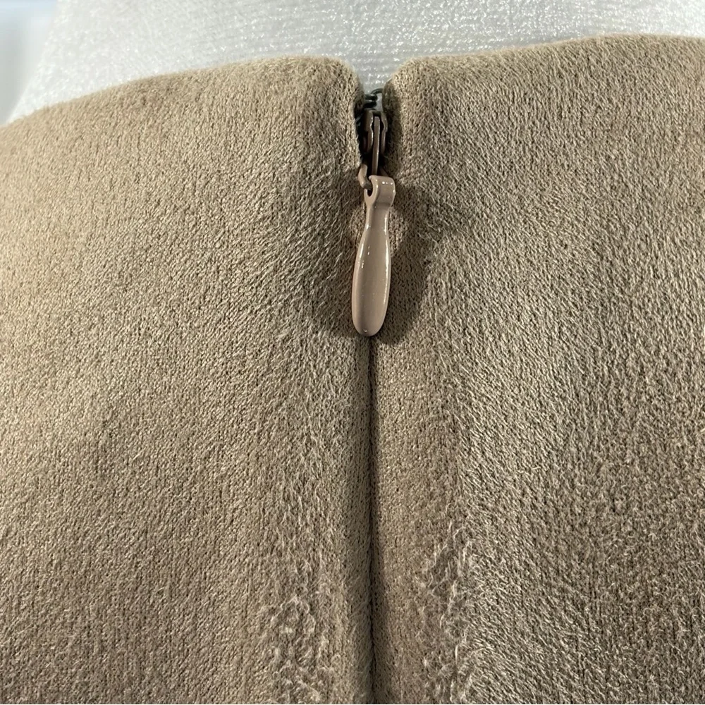 DKNY Suede Puff Sleeves Midi Dress - Picture 3 of 8